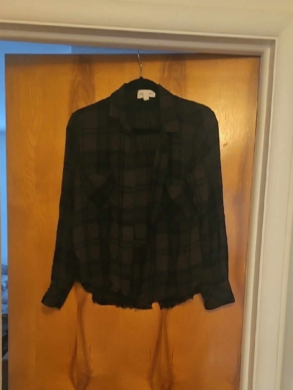 cloth & stone Black Plaid Button-Down Shirt